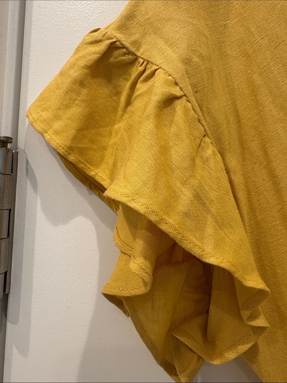 Astr Mustard Wrap Ruffle Mini Dress - Picture 8 of 12